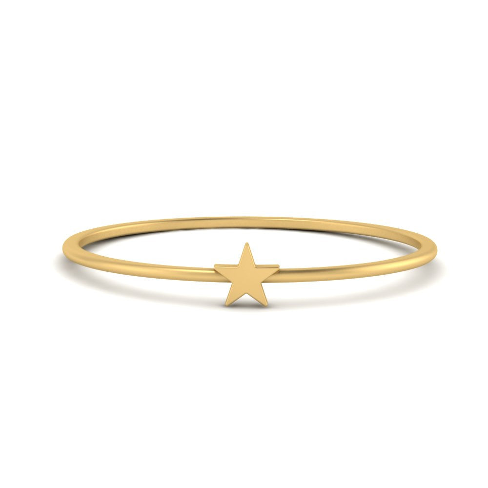 Womens Thin Gold Star Ring