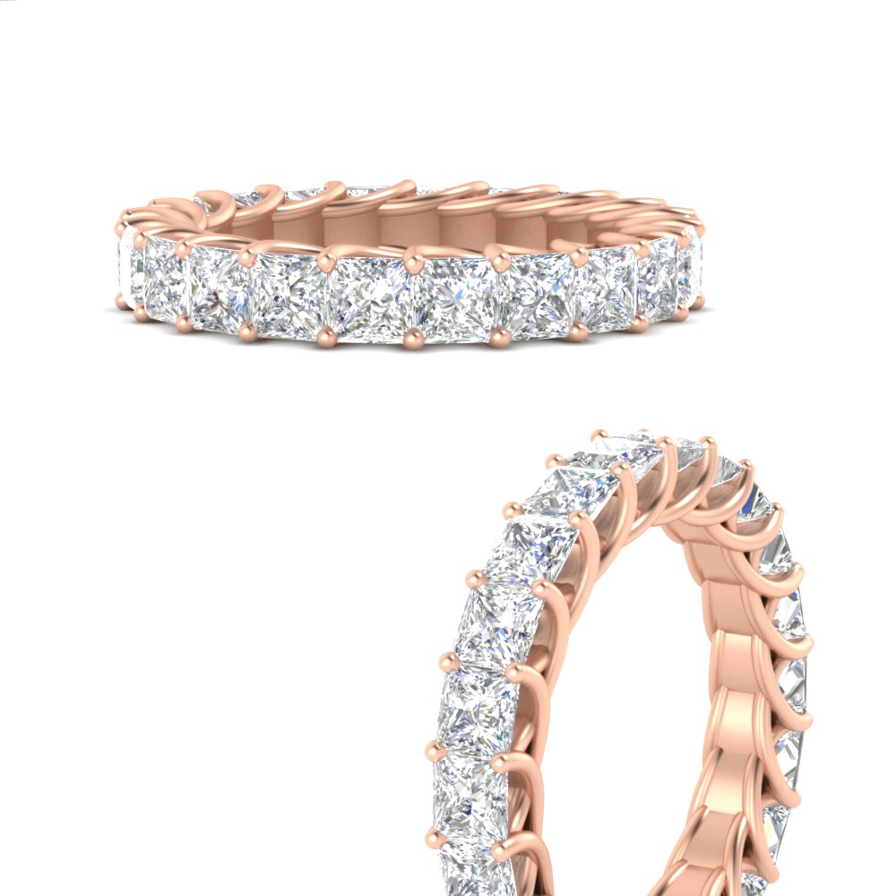 Women Wedding Band Princess Cut 3 Carat