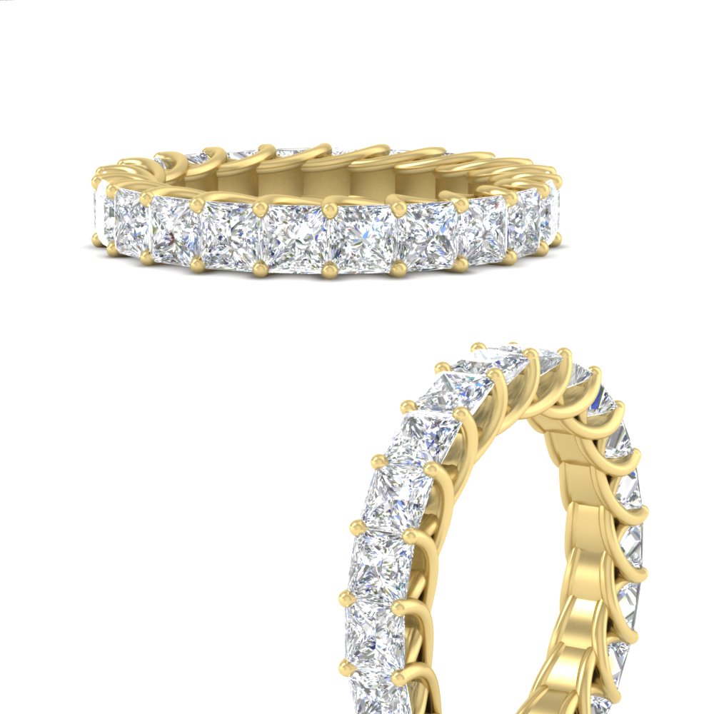 Women Wedding Band Princess Cut 3 Carat