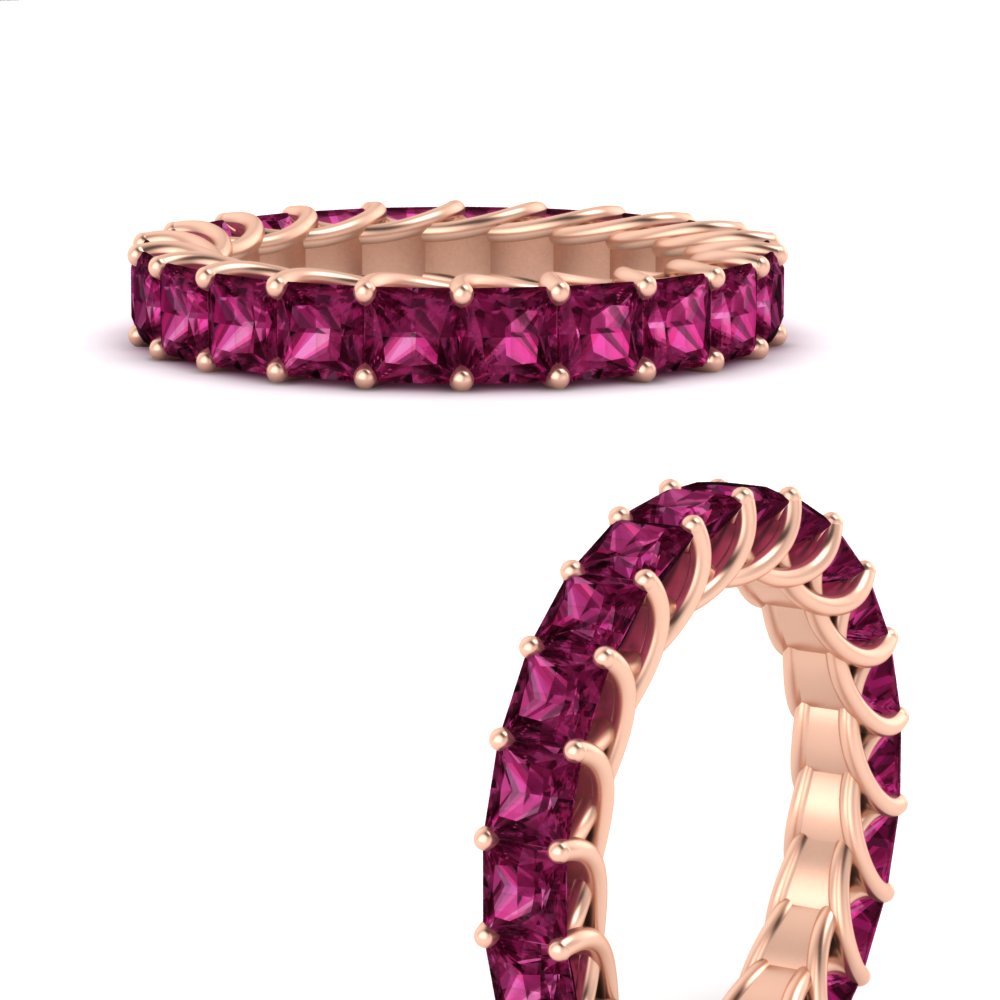 Women Wedding Band Princess Cut 3 Carat