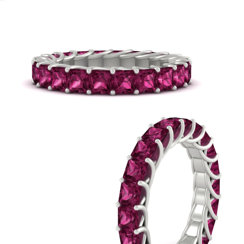 Women Wedding Band Princess Cut 3 Carat