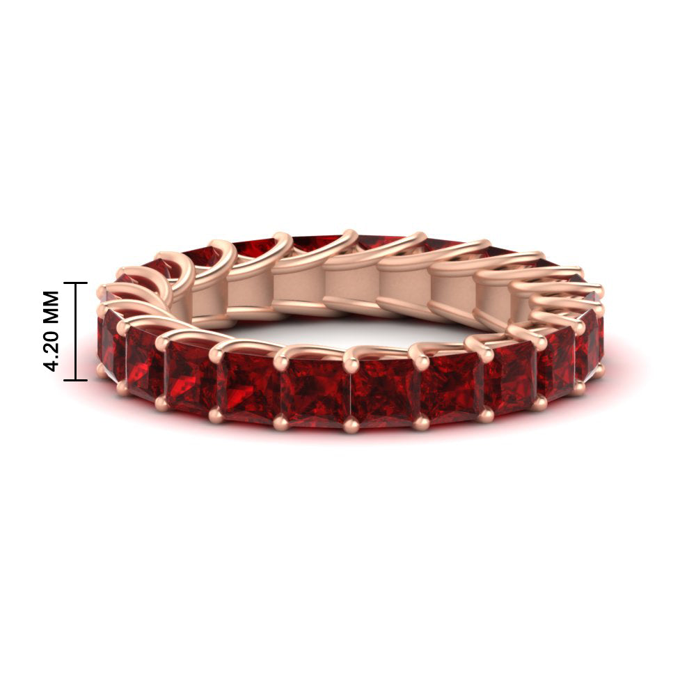 Women Wedding Band Princess Cut 3 Carat