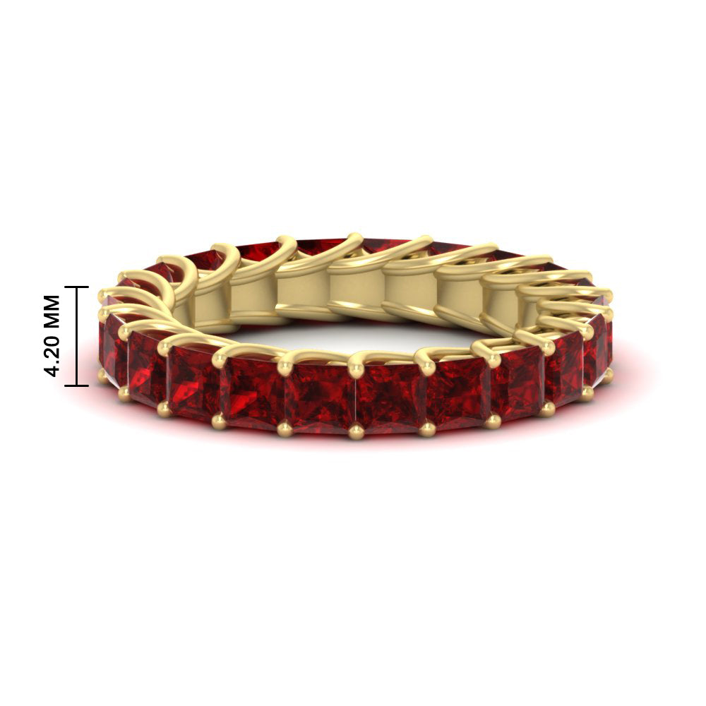 Women Wedding Band Princess Cut 3 Carat