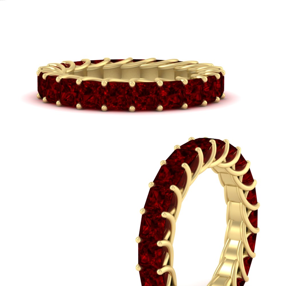 Women Wedding Band Princess Cut 3 Carat