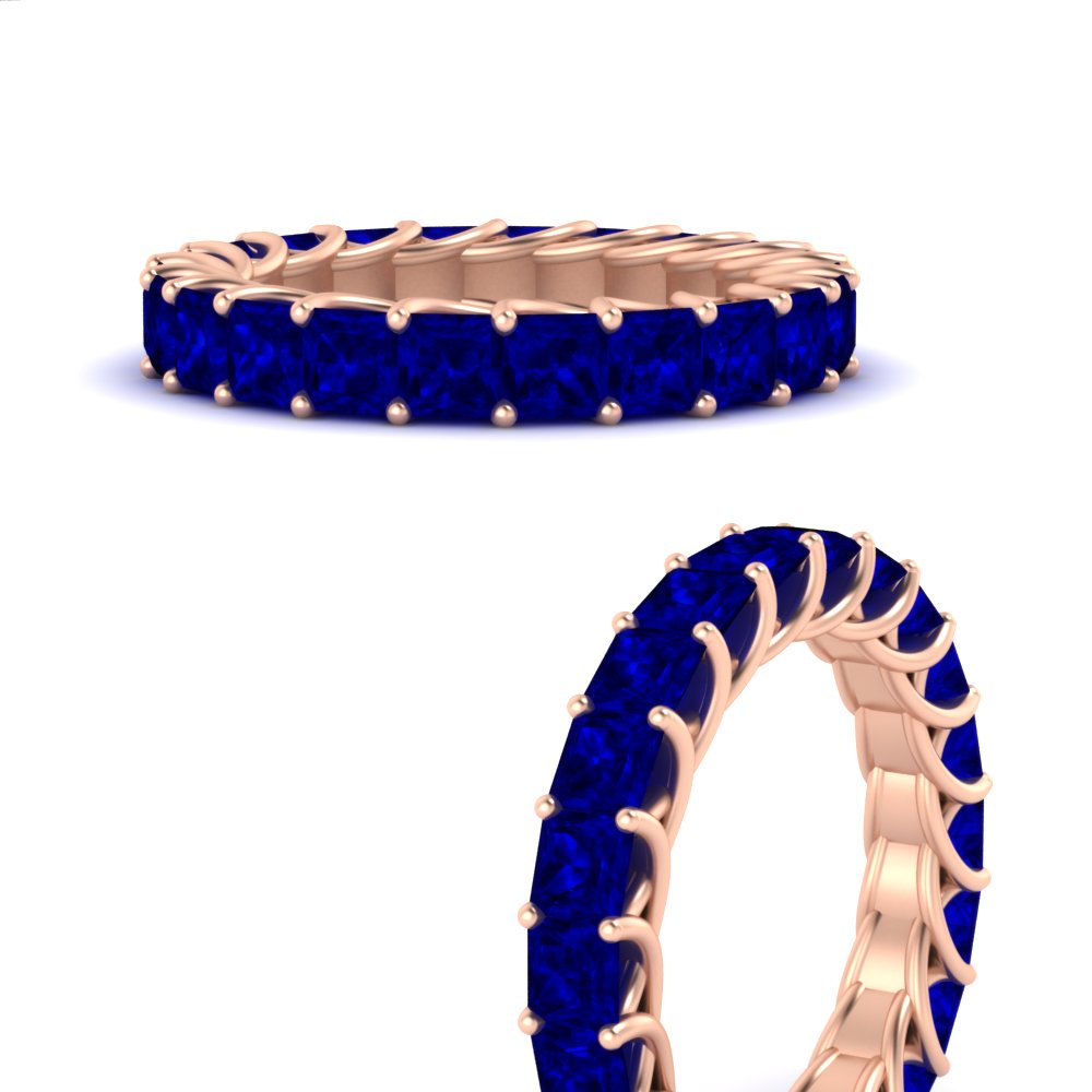 Women Wedding Band Princess Cut 3 Carat