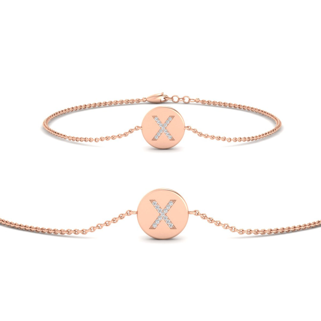 Alphabet disc diamond bracelet
