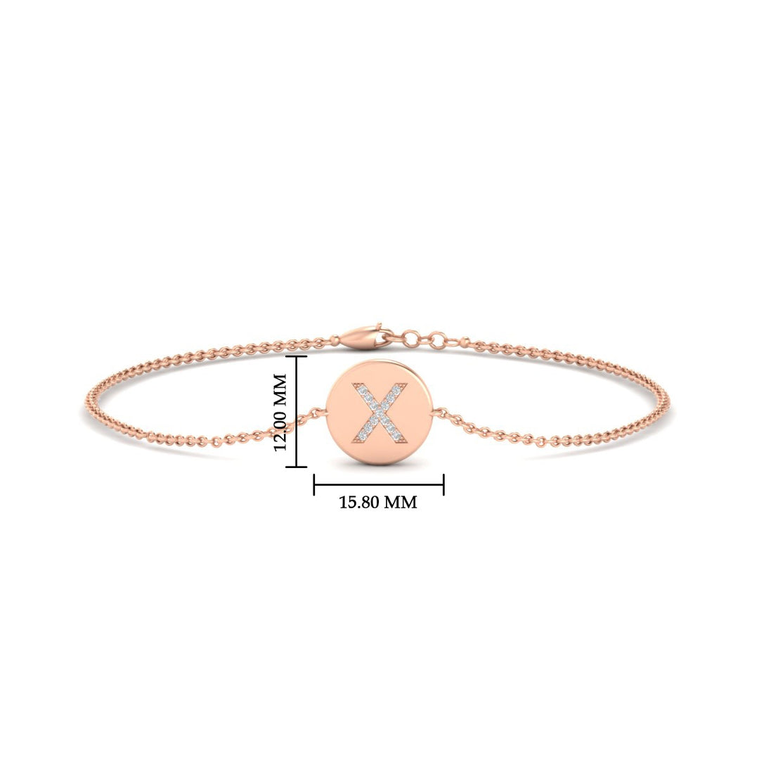 Alphabet disc diamond bracelet