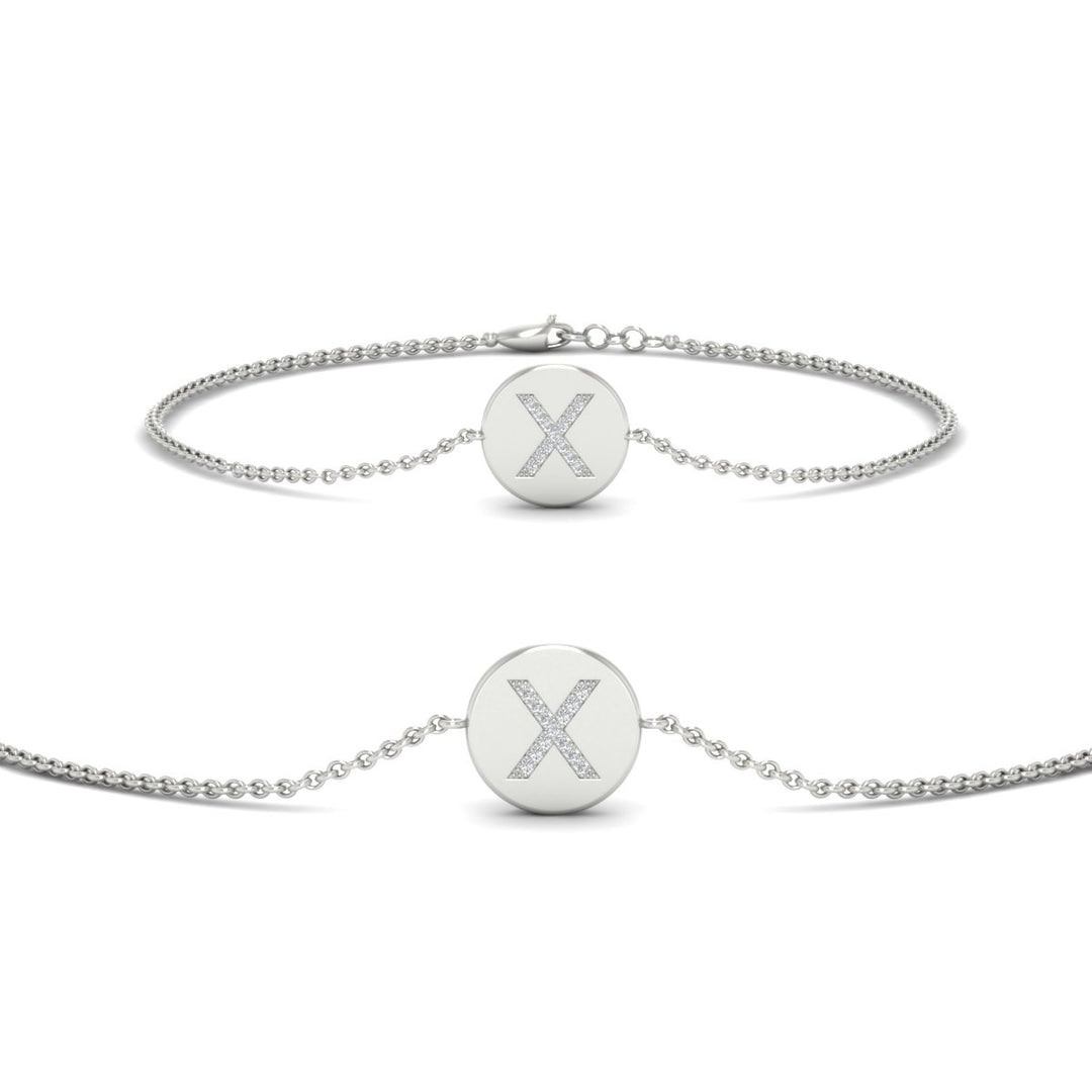 Alphabet disc diamond bracelet