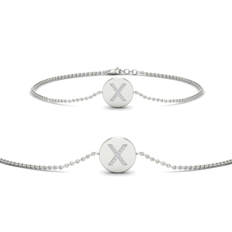 Alphabet disc diamond bracelet