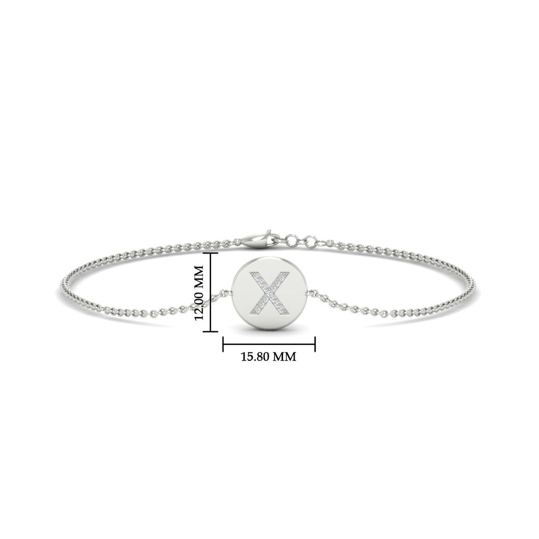 Alphabet disc diamond bracelet