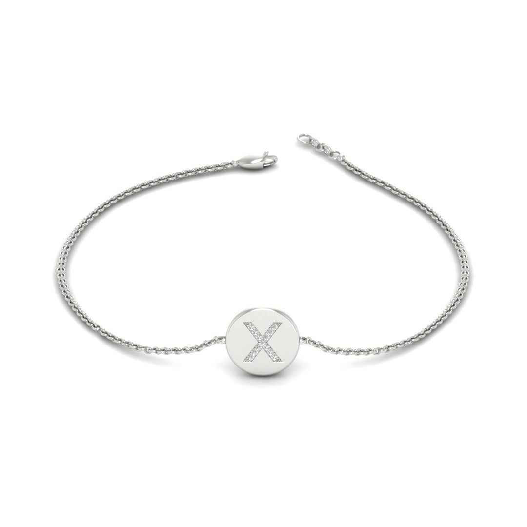Alphabet disc diamond bracelet