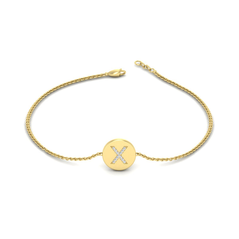Alphabet disc diamond bracelet