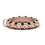 Load image into Gallery viewer, xoxo-eternity-diamond-wedding-band-with-black-diamond-in-rose-gold-FD11380BGBLACK-NL-RG-HW
