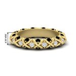 Load image into Gallery viewer, xoxo-eternity-diamond-wedding-band-with-black-diamond-in-yellow-gold-FD11380BGBLACK-NL-YG-HW
