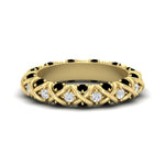 Load image into Gallery viewer, xoxo-eternity-diamond-wedding-band-with-black-diamond-in-yellow-gold-FD11380BGBLACK-NL-YG
