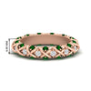 Load image into Gallery viewer, xoxo-eternity-diamond-wedding-band-with-emerald-in-rose-gold-FD11380BGEMGR-NL-RG-HW