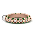 Load image into Gallery viewer, xoxo-eternity-diamond-wedding-band-with-emerald-in-rose-gold-FD11380BGEMGR-NL-RG-HW
