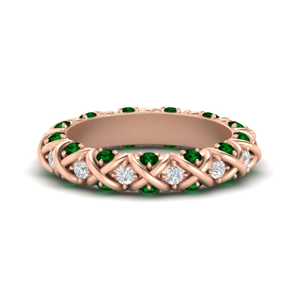 xoxo-eternity-diamond-wedding-band-with-emerald-in-rose-gold-FD11380BGEMGR-NL-RG