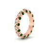 Load image into Gallery viewer, xoxo-eternity-diamond-wedding-band-with-emerald-in-rose-gold-FD11380BGEMGRANGLE2-NL-RG