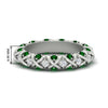 Load image into Gallery viewer, xoxo-eternity-diamond-wedding-band-with-emerald-in-white-gold-FD11380BGEMGR-NL-WG-HW