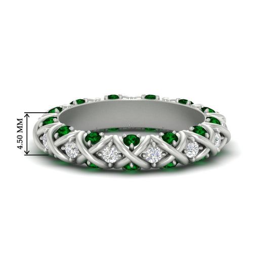 xoxo-eternity-diamond-wedding-band-with-emerald-in-white-gold-FD11380BGEMGR-NL-WG-HW