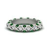 Load image into Gallery viewer, xoxo-eternity-diamond-wedding-band-with-emerald-in-white-gold-FD11380BGEMGR-NL-WG