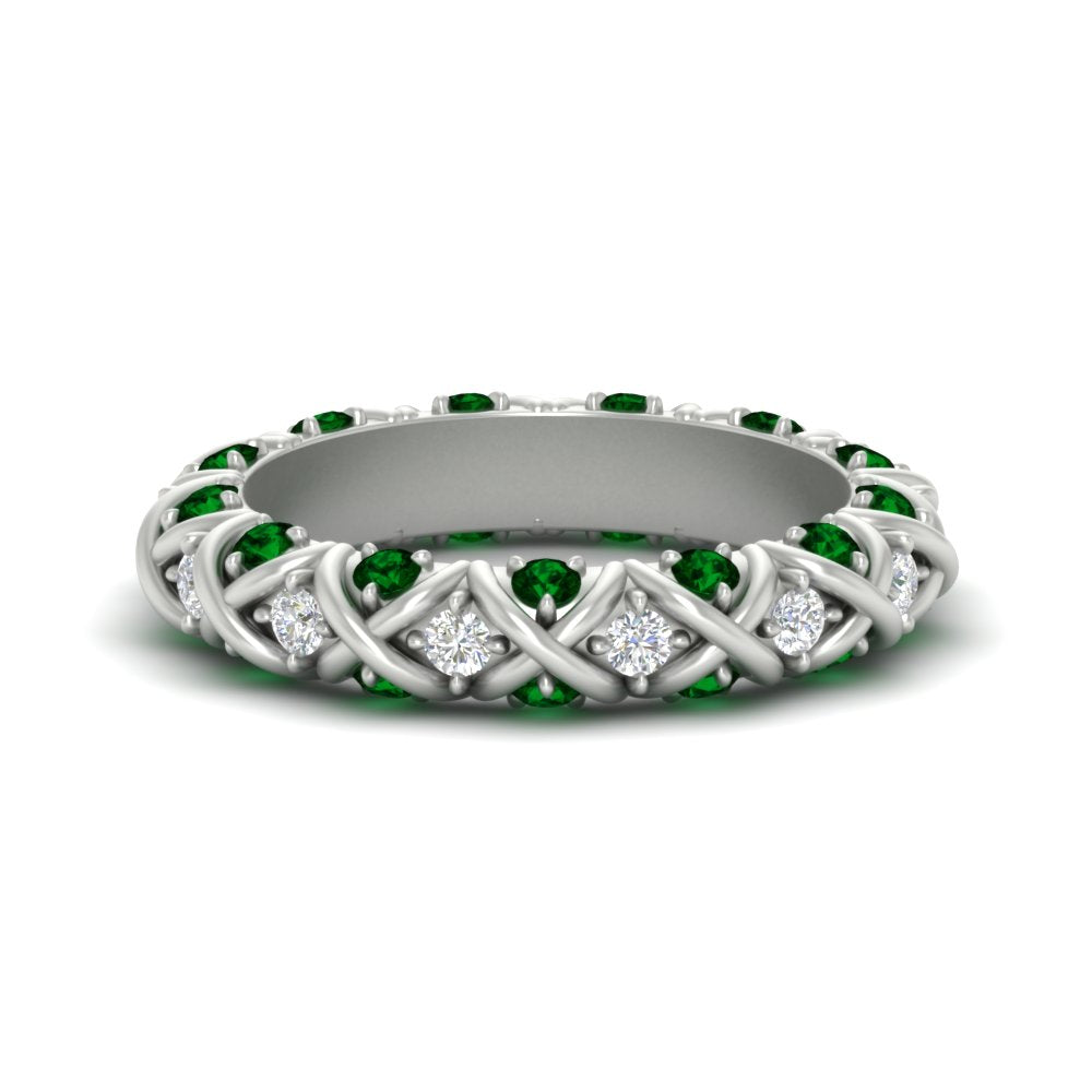 xoxo-eternity-diamond-wedding-band-with-emerald-in-white-gold-FD11380BGEMGR-NL-WG