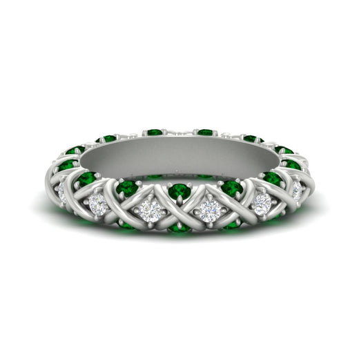 xoxo-eternity-diamond-wedding-band-with-emerald-in-white-gold-FD11380BGEMGR-NL-WG