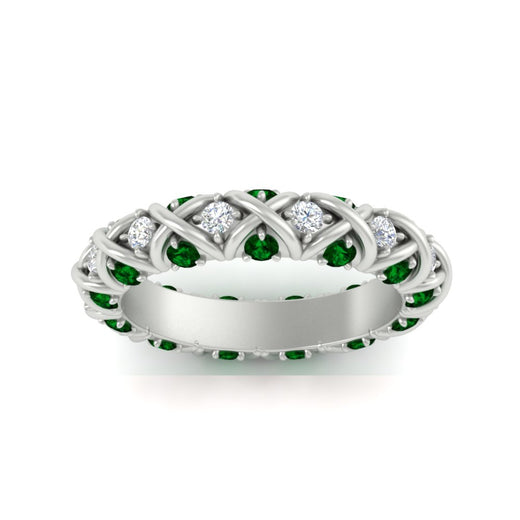 xoxo-eternity-diamond-wedding-band-with-emerald-in-white-gold-FD11380BGEMGRANGLE5-NL-WG