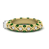 Load image into Gallery viewer, xoxo-eternity-diamond-wedding-band-with-emerald-in-yellow-gold-FD11380BGEMGR-NL-YG-HW