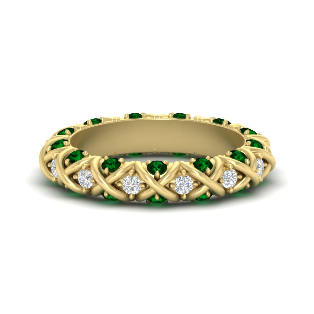 xoxo-eternity-diamond-wedding-band-with-emerald-in-yellow-gold-FD11380BGEMGR-NL-YG