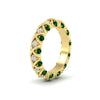 Load image into Gallery viewer, xoxo-eternity-diamond-wedding-band-with-emerald-in-yellow-gold-FD11380BGEMGRANGLE2-NL-YG