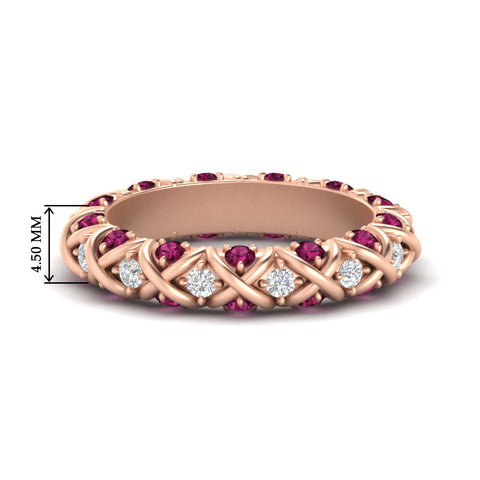 xoxo-eternity-diamond-wedding-band-with-pink-sapphire-in-rose-gold-FD11380BGSADRPI-NL-RG-HW