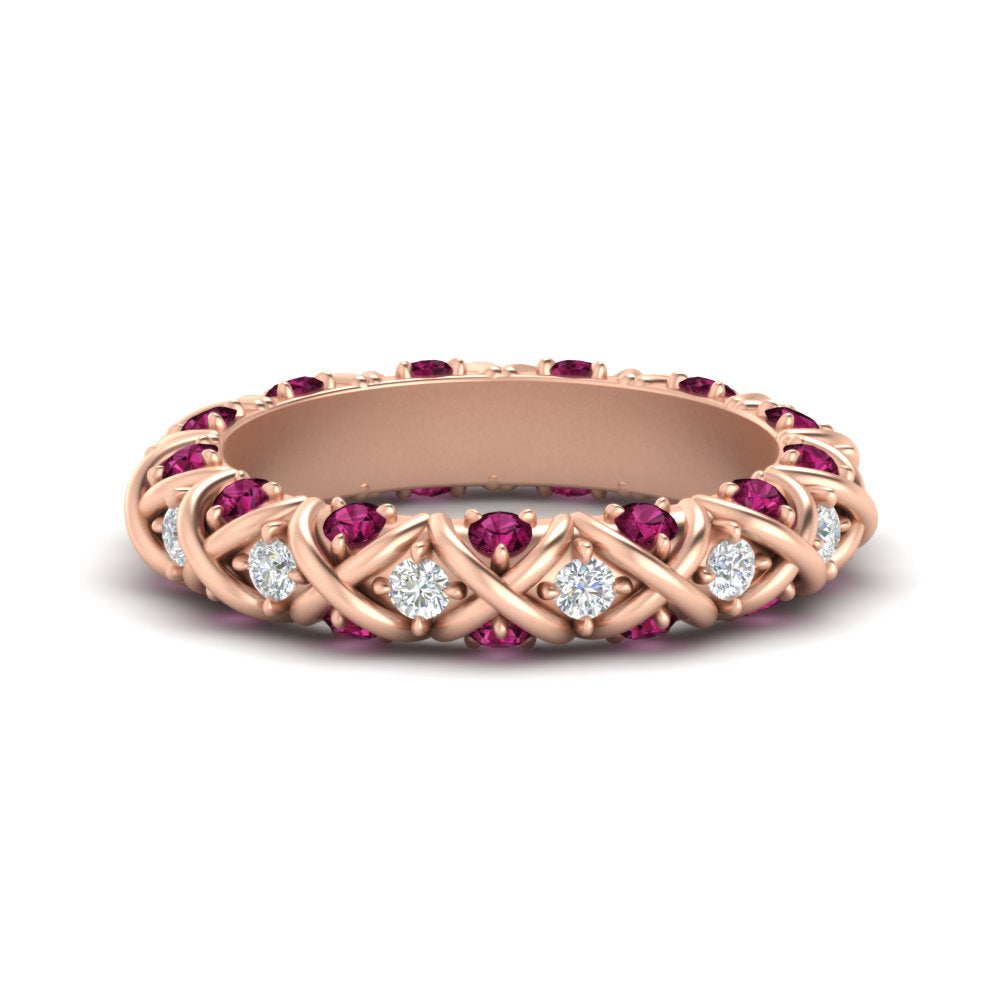 xoxo-eternity-diamond-wedding-band-with-pink-sapphire-in-rose-gold-FD11380BGSADRPI-NL-RG