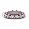 Load image into Gallery viewer, xoxo-eternity-diamond-wedding-band-with-pink-sapphire-in-white-gold-FD11380BGSADRPI-NL-WG-HW