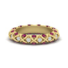 Load image into Gallery viewer, xoxo-eternity-diamond-wedding-band-with-pink-sapphire-in-yellow-gold-FD11380BGSADRPI-NL-YG