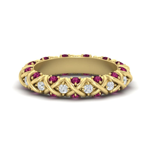 xoxo-eternity-diamond-wedding-band-with-pink-sapphire-in-yellow-gold-FD11380BGSADRPI-NL-YG