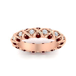 Load image into Gallery viewer, xoxo-eternity-diamond-wedding-band-with-ruby-in-rose-gold-FD11380BGRUDRANGLE5-NL-RG
