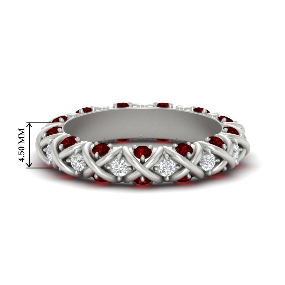 xoxo-eternity-diamond-wedding-band-with-ruby-in-white-gold-FD11380BGRUDR-NL-WG-HW