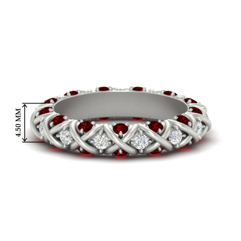xoxo-eternity-diamond-wedding-band-with-ruby-in-white-gold-FD11380BGRUDR-NL-WG-HW