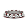 Load image into Gallery viewer, xoxo-eternity-diamond-wedding-band-with-ruby-in-white-gold-FD11380BGRUDR-NL-WG