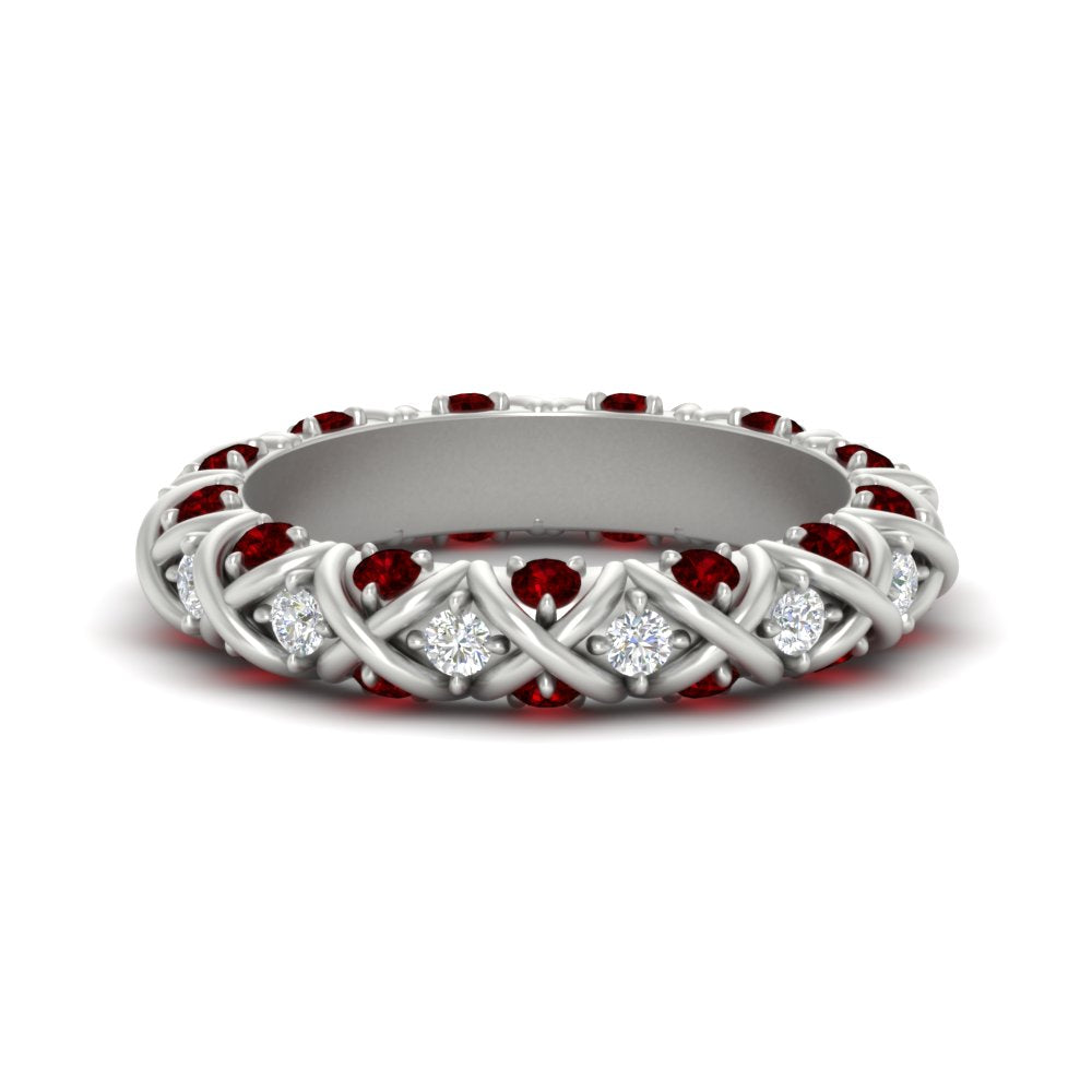 xoxo-eternity-diamond-wedding-band-with-ruby-in-white-gold-FD11380BGRUDR-NL-WG