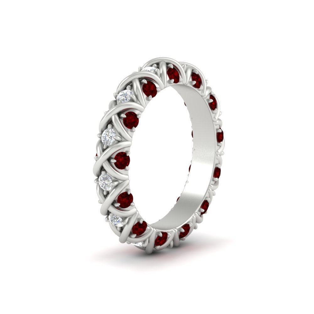 xoxo-eternity-diamond-wedding-band-with-ruby-in-white-gold-FD11380BGRUDRANGLE2-NL-WG