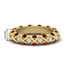 Load image into Gallery viewer, xoxo-eternity-diamond-wedding-band-with-ruby-in-yellow-gold-FD11380BGRUDR-NL-YG-HW