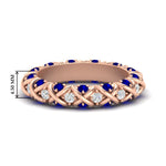Load image into Gallery viewer, xoxo-eternity-diamond-wedding-band-with-sapphire-in-rose-gold-FD11380BGSABL-NL-RG-HW

