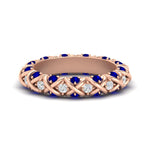 Load image into Gallery viewer, xoxo-eternity-diamond-wedding-band-with-sapphire-in-rose-gold-FD11380BGSABL-NL-RG

