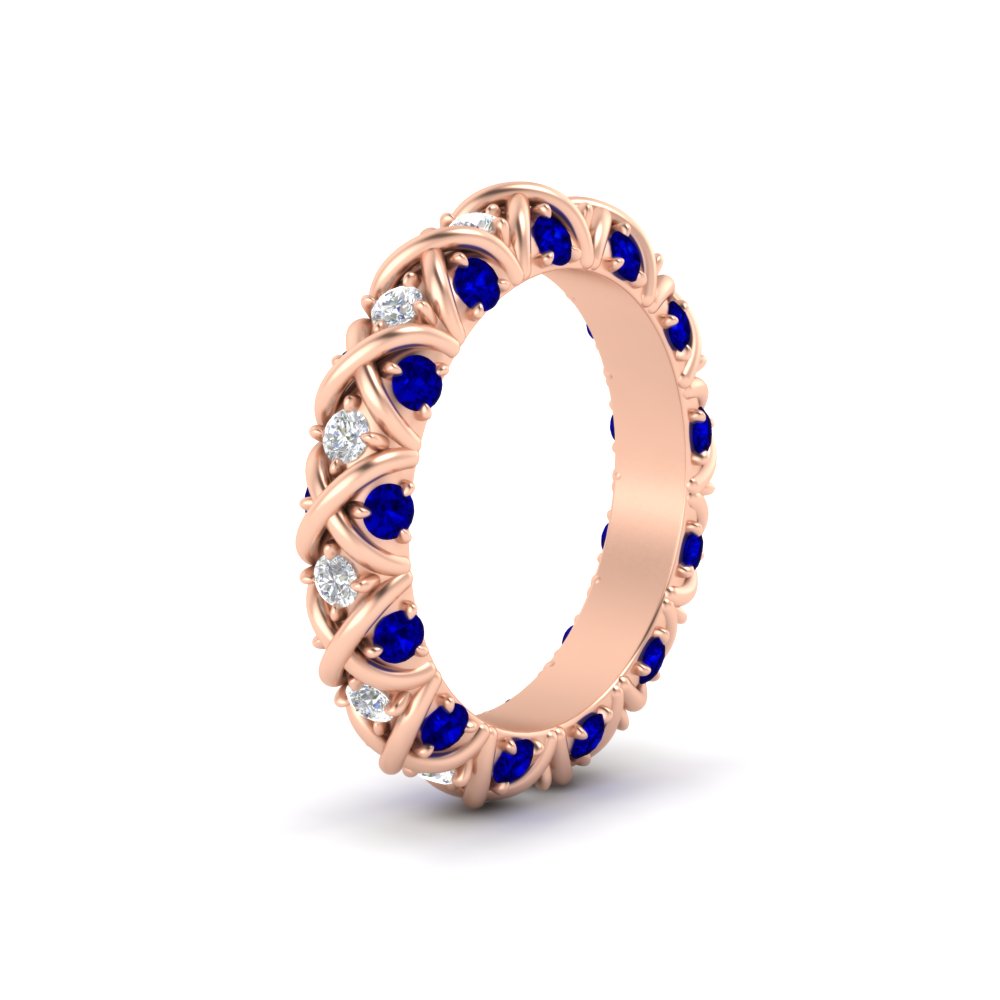 xoxo-eternity-diamond-wedding-band-with-sapphire-in-rose-gold-FD11380BGSABLANGLE2-NL-RG