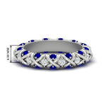 Load image into Gallery viewer, xoxo-eternity-diamond-wedding-band-with-sapphire-in-white-gold-FD11380BGSABL-NL-WG-HW
