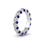 Load image into Gallery viewer, xoxo-eternity-diamond-wedding-band-with-sapphire-in-white-gold-FD11380BGSABLANGLE2-NL-WG

