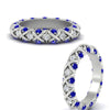 Load image into Gallery viewer, xoxo-eternity-diamond-wedding-band-with-sapphire-in-white-gold-FD11380BGSABLANGLE3-NL-WG